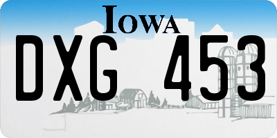 IA license plate DXG453