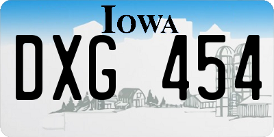 IA license plate DXG454