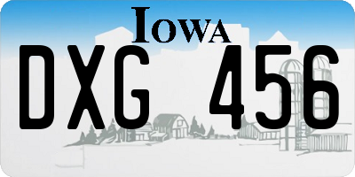 IA license plate DXG456