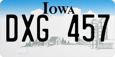 IA license plate DXG457