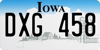 IA license plate DXG458