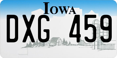 IA license plate DXG459