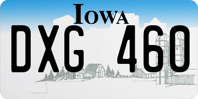 IA license plate DXG460