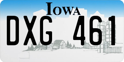 IA license plate DXG461