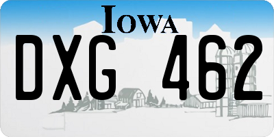 IA license plate DXG462