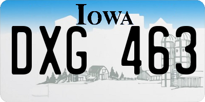 IA license plate DXG463