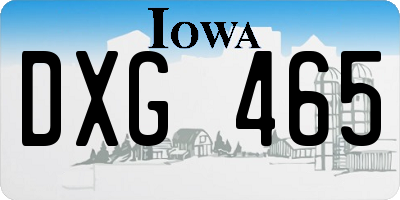 IA license plate DXG465