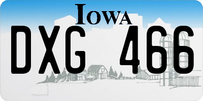 IA license plate DXG466