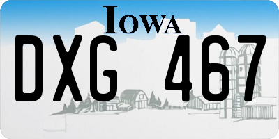 IA license plate DXG467