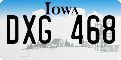 IA license plate DXG468