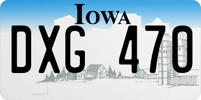 IA license plate DXG470