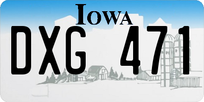 IA license plate DXG471