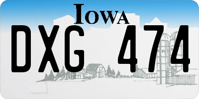 IA license plate DXG474