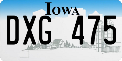 IA license plate DXG475