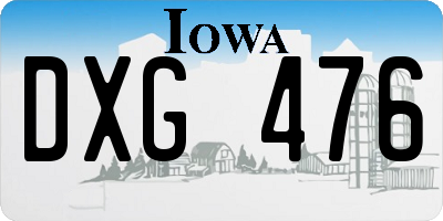 IA license plate DXG476