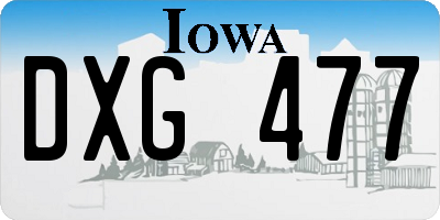 IA license plate DXG477