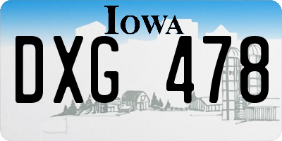 IA license plate DXG478