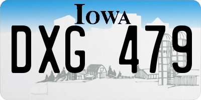 IA license plate DXG479