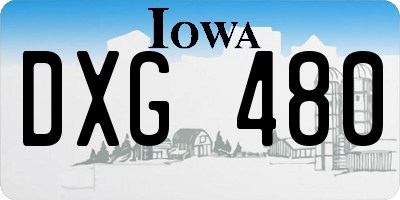 IA license plate DXG480