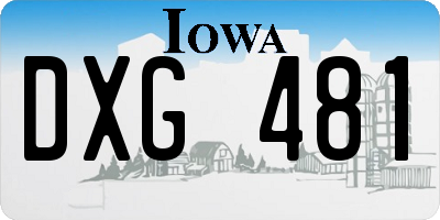 IA license plate DXG481