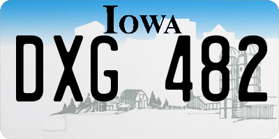 IA license plate DXG482