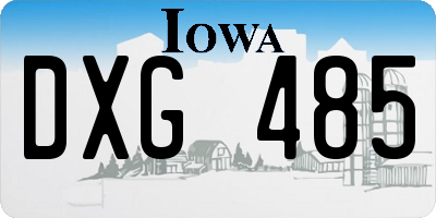 IA license plate DXG485