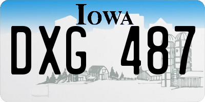 IA license plate DXG487