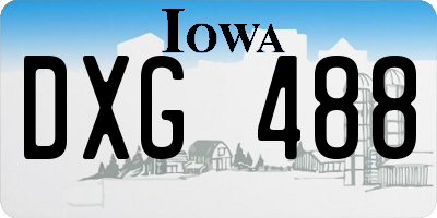 IA license plate DXG488