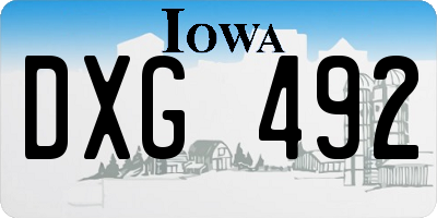 IA license plate DXG492