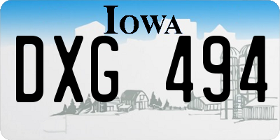 IA license plate DXG494