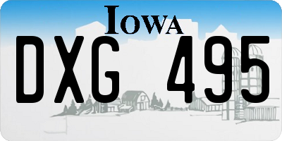 IA license plate DXG495