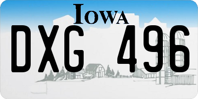 IA license plate DXG496