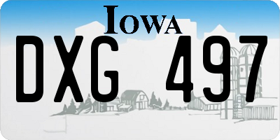 IA license plate DXG497