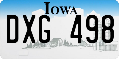 IA license plate DXG498