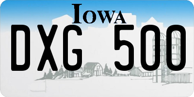 IA license plate DXG500