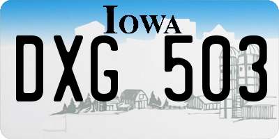 IA license plate DXG503