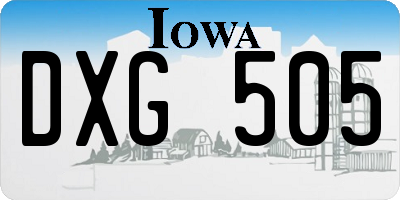 IA license plate DXG505