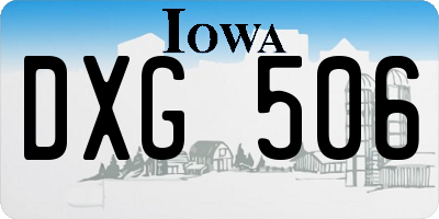 IA license plate DXG506