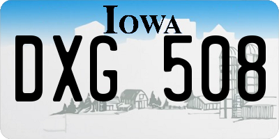 IA license plate DXG508