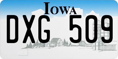 IA license plate DXG509