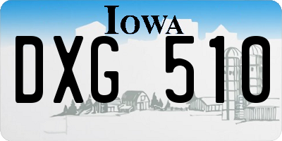 IA license plate DXG510