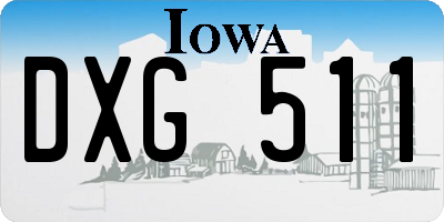 IA license plate DXG511