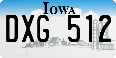 IA license plate DXG512