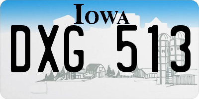 IA license plate DXG513