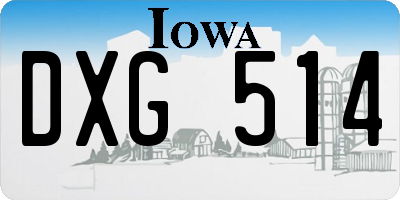 IA license plate DXG514
