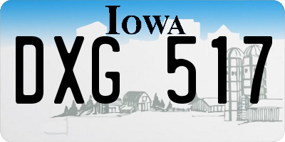 IA license plate DXG517