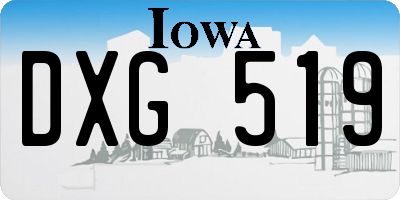 IA license plate DXG519