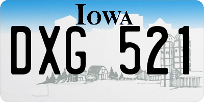 IA license plate DXG521
