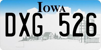 IA license plate DXG526