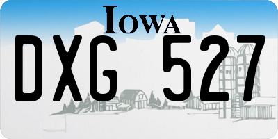 IA license plate DXG527
